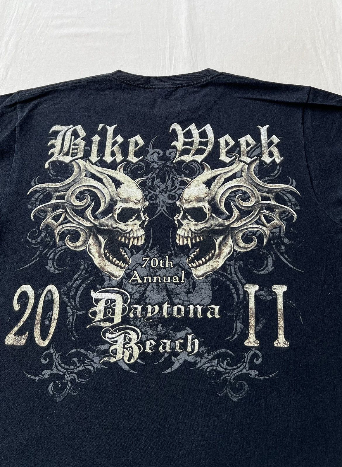 Vintage Vintage 2011 Bike Week Daytona Beach Skull Harley Y2k Tshirt Size US M / EU 48-50 / 2 - 10 Thumbnail