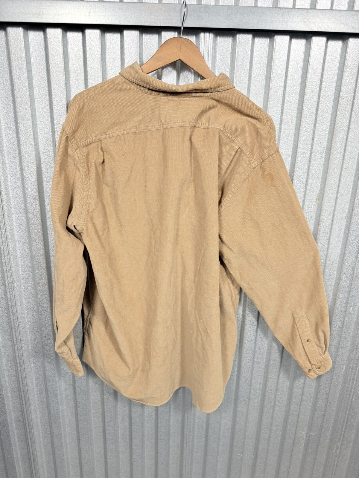 L.L. Bean 90s Vintage LL Bean corduroy Beige Button Up Western Shirt Size US L / EU 52-54 / 3 - 9 Thumbnail