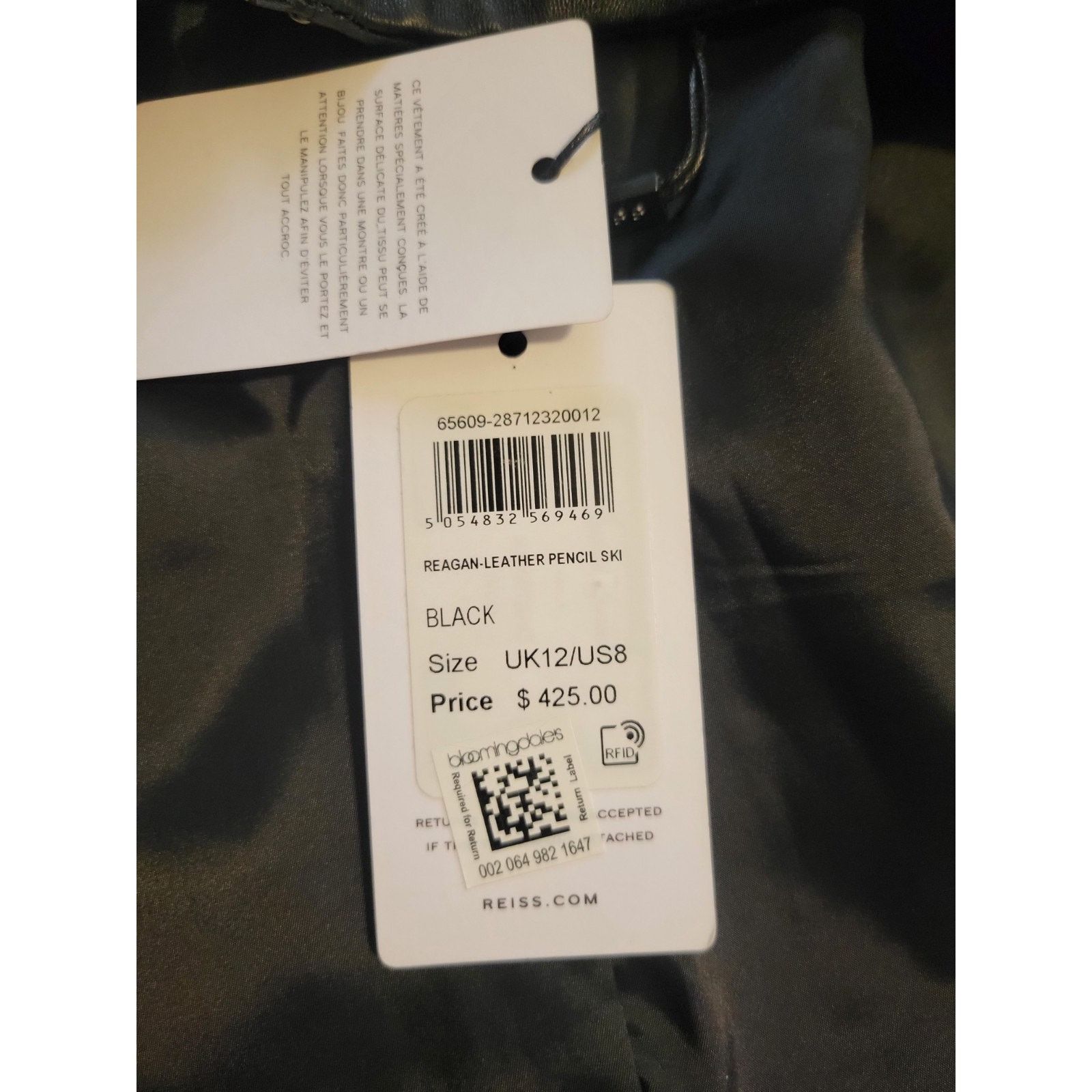 Reiss REISS REAGAN BLACK LEATHER WOMEN SKIRT SIZE US 8 / EU 12 Size 30" / US 8 / IT 44 - 6 Thumbnail