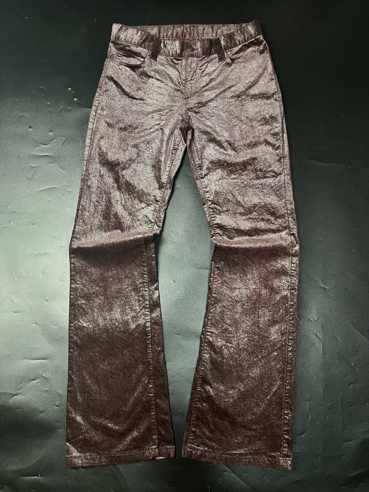 If Six Was Nine Japanese IAN ERVISION Metallic Flare jeans Size US 30 / EU 46 - 5 Thumbnail