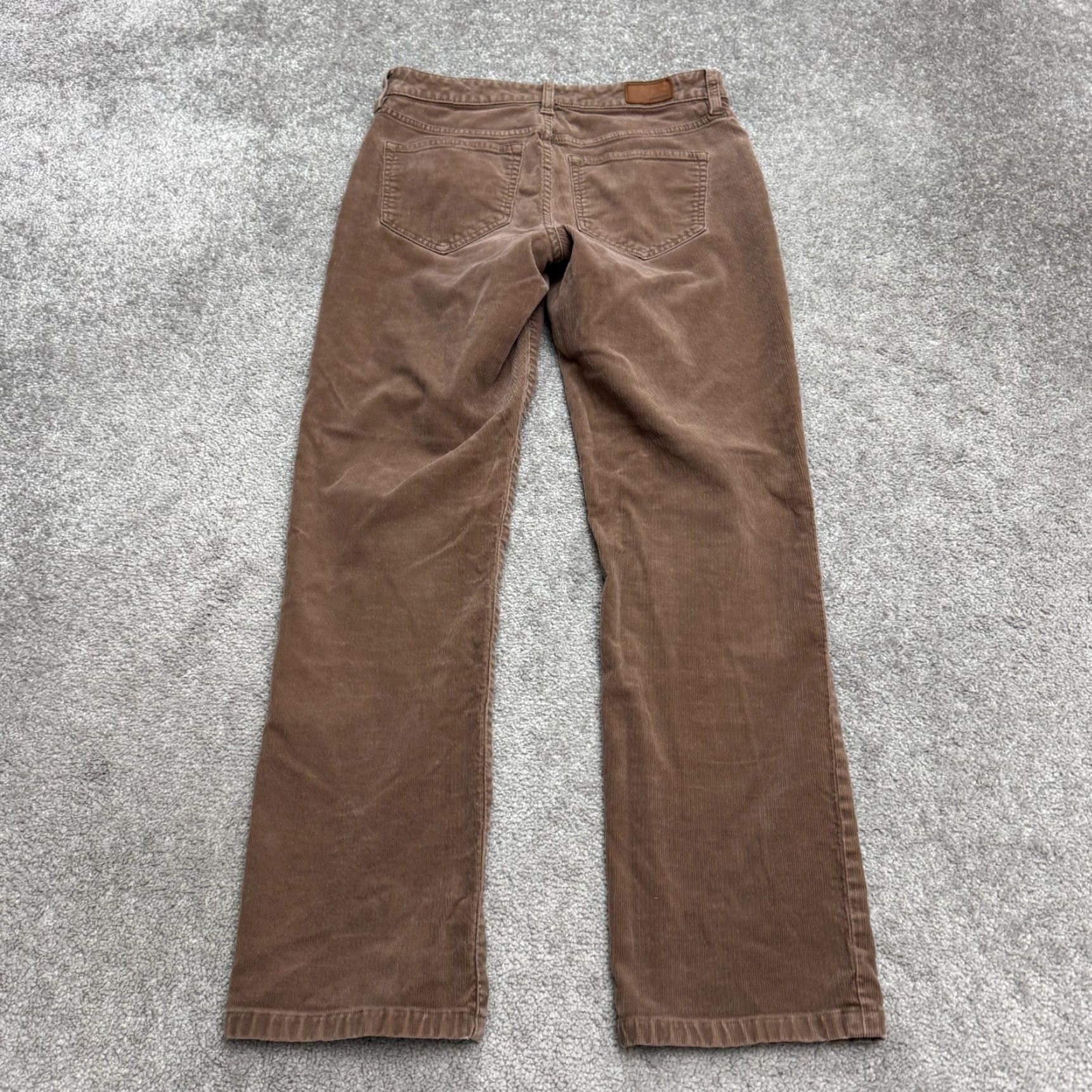 Lands' End Lands' End Womens Pants 4 Brown Corduroy Mid Rise Straight Leg Cotton Stretch Size 27" / US 4 / IT 40 - 2 Thumbnail