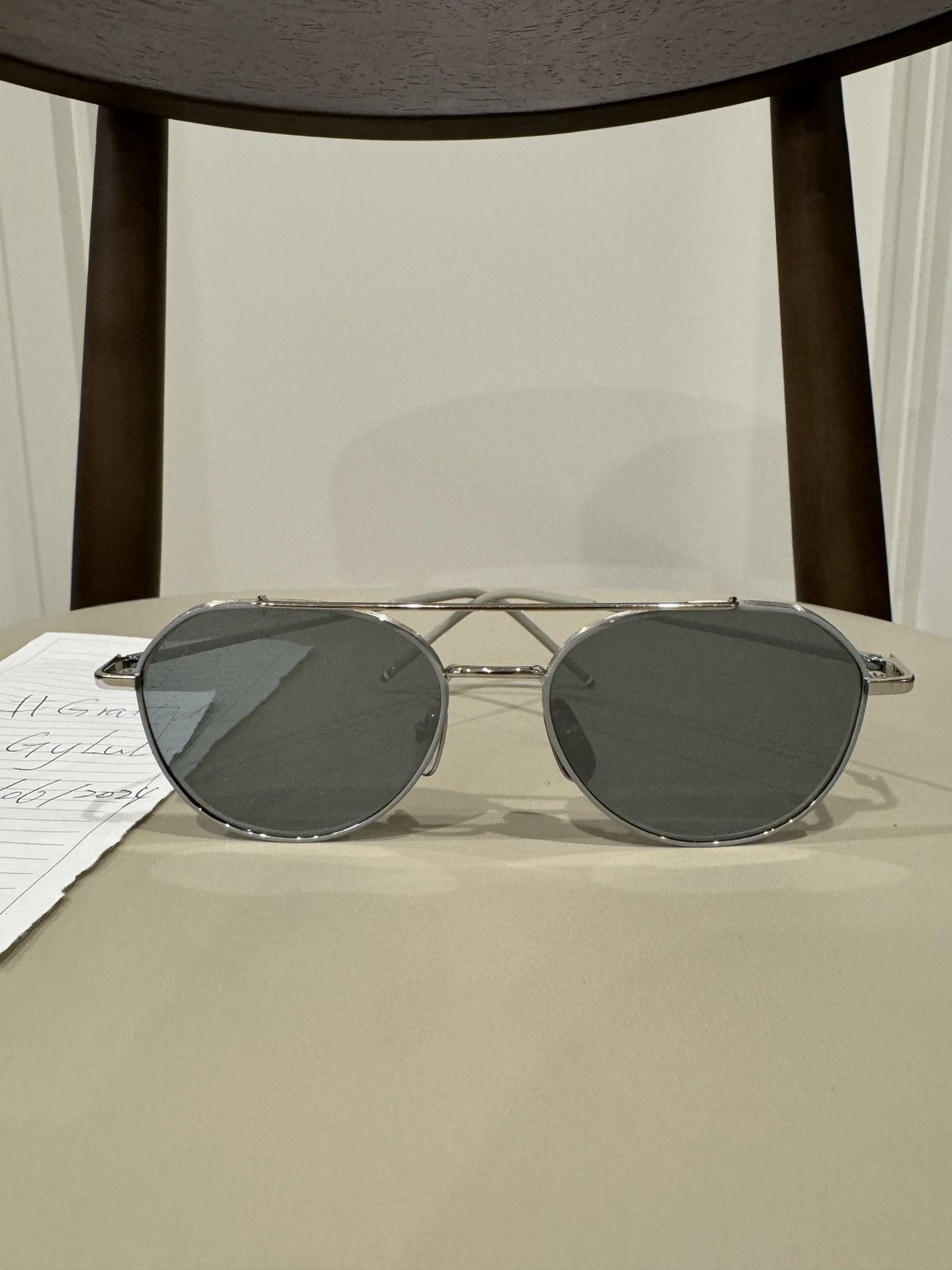 Thom Browne Grey Silver AVIATOR SUNGLASSES tb105 Size ONE SIZE - 5 Thumbnail