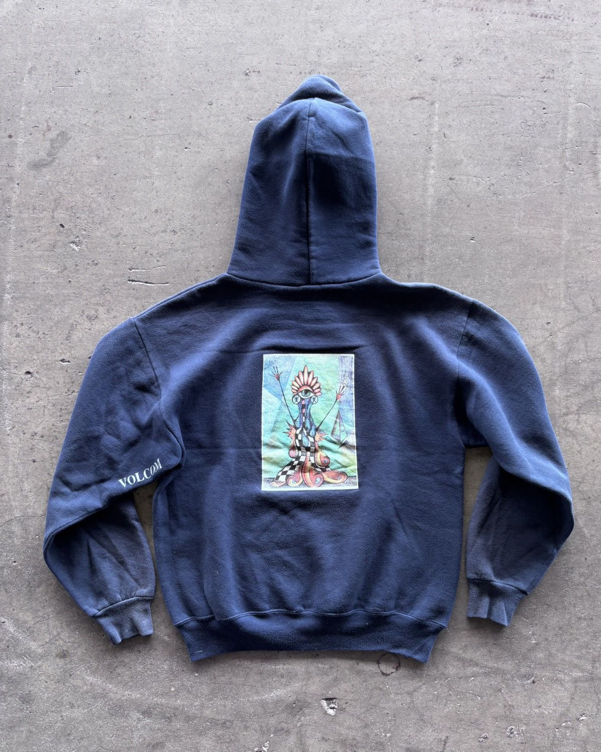 Vintage × Volcom Rare 1990s Volcom Hawaiian Sirfing Faded Navy Hoodie Size US L / EU 52-54 / 3 - 6 Thumbnail