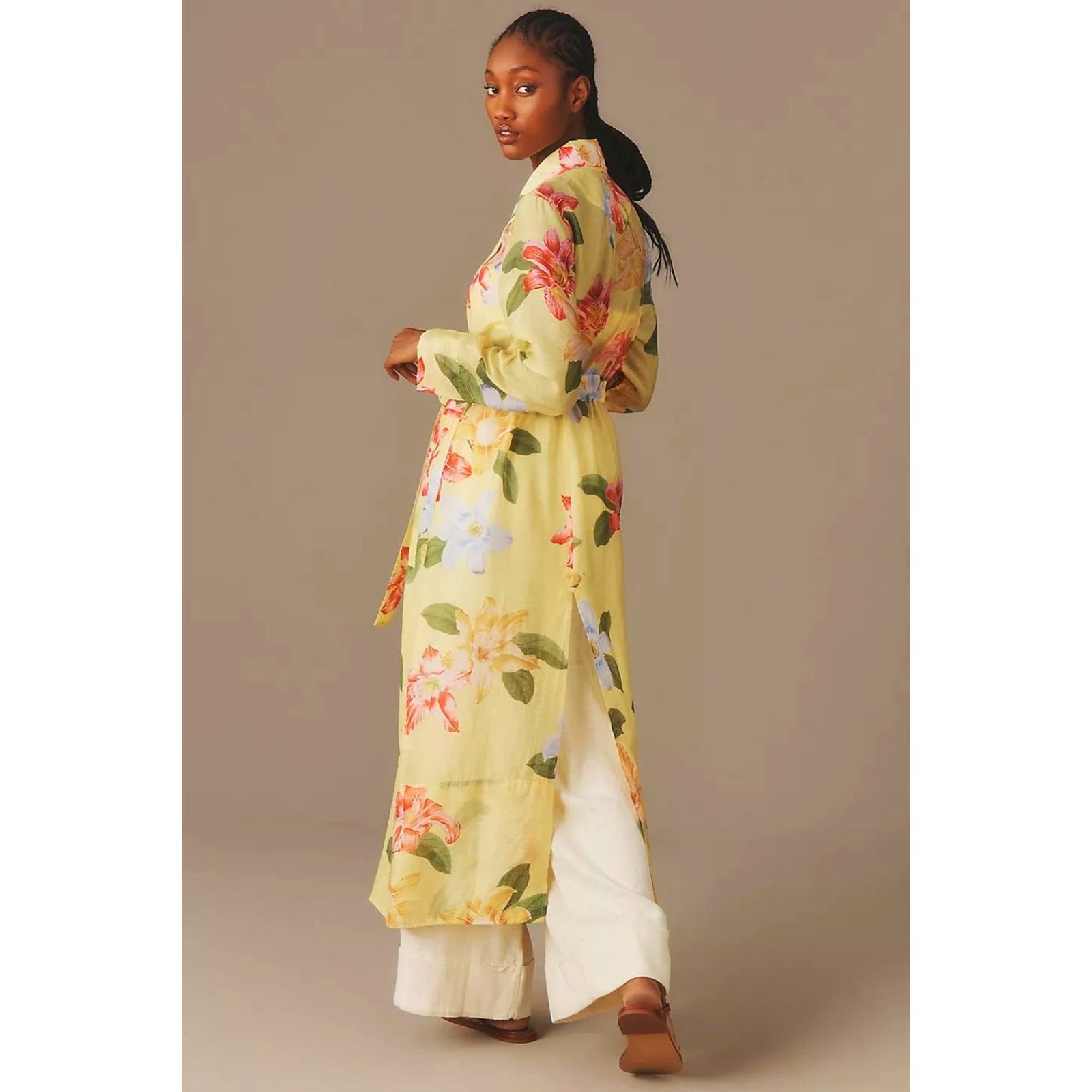 Anthropologie NWT Maeve Sheer Floral Printed Trench Coat $158 XXS Yellow Size XXS / US 00 / IT 34 - 4 Thumbnail