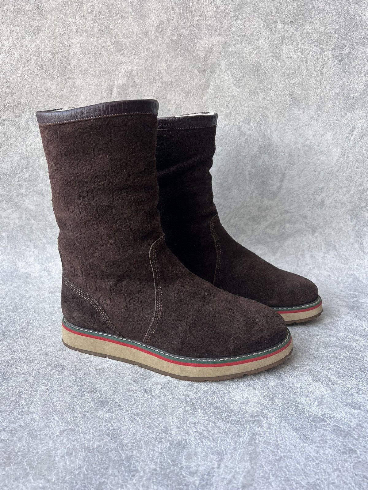 Gucci Gucci Monogram GG Ankle Boots Shoes Suede Leather Size US 7 / IT 37 - 3 Thumbnail