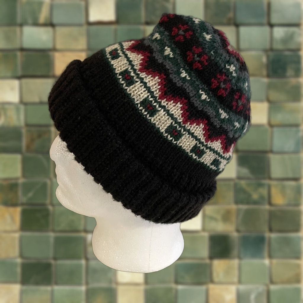 Hanes VINTAGE 90s Black Knitted Beanie Hat Hanes Her Way One Size Foldover Winter Womens Size ONE SIZE - 1 Thumbnail