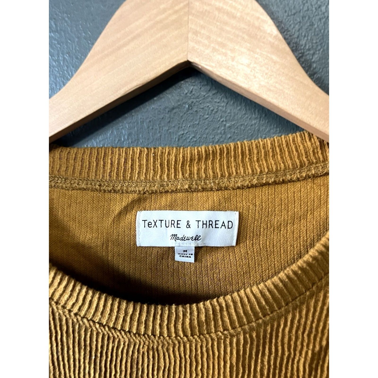 Madewell Madewell Womens Brown Long Sleeve T-shirt Medium Texture & Thread Ribbed Size M / US 6-8 / IT 42-44 - 3 Thumbnail
