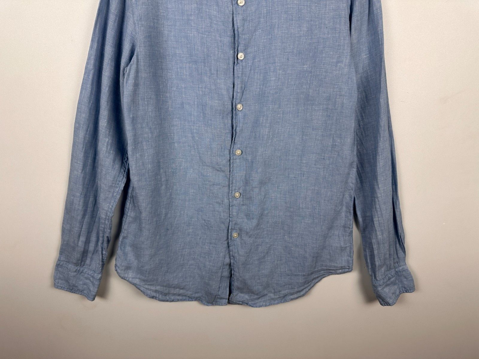 Uniqlo Uniqlo 100% Linen Buttons Up Long Sleeve Shirt Blue Size M Size US M / EU 48-50 / 2 - 3 Thumbnail