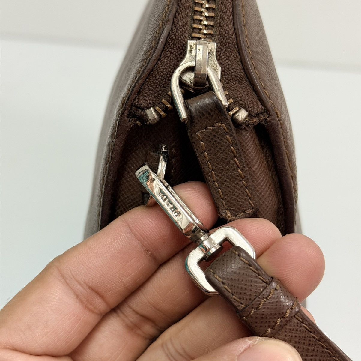 Prada Prada Leather Clutch Bag Size ONE SIZE - 9 Thumbnail