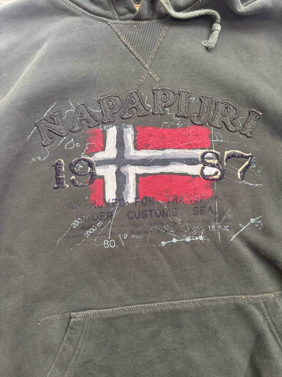 Napapijri Vintage Napapijri Graphic Logo Hoodie Dark Green XL Size US XL / EU 56 / 4 - 14 Thumbnail