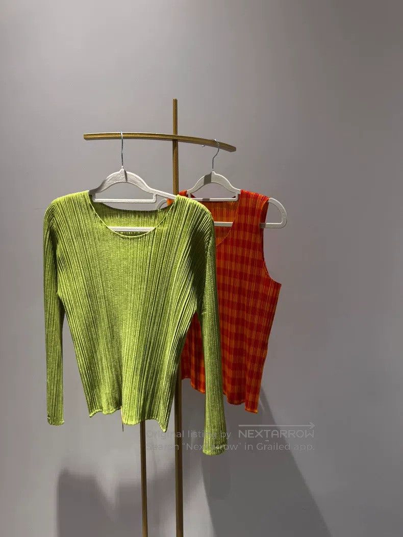 Issey Miyake Issey Miyake Quilted Avocado Green Top Size L / US 10 / IT 46 - 6 Thumbnail