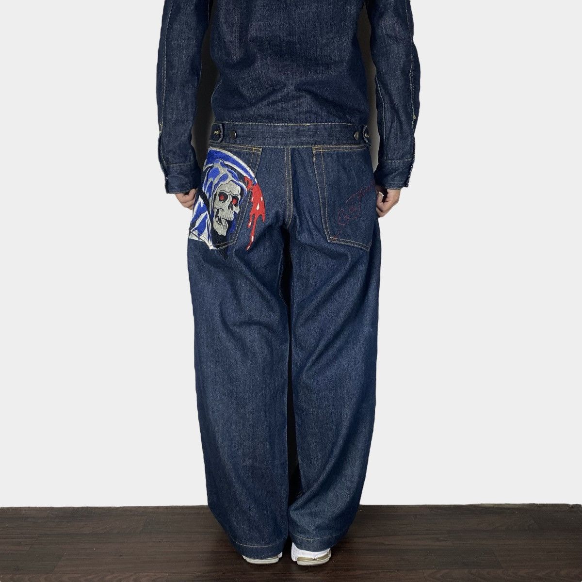 Ed Hardy 🚨CYBER WEEK🚨 Don Ed Hardy embroidery baggy denim pants Size US 40 / EU 56 - 1 Thumbnail