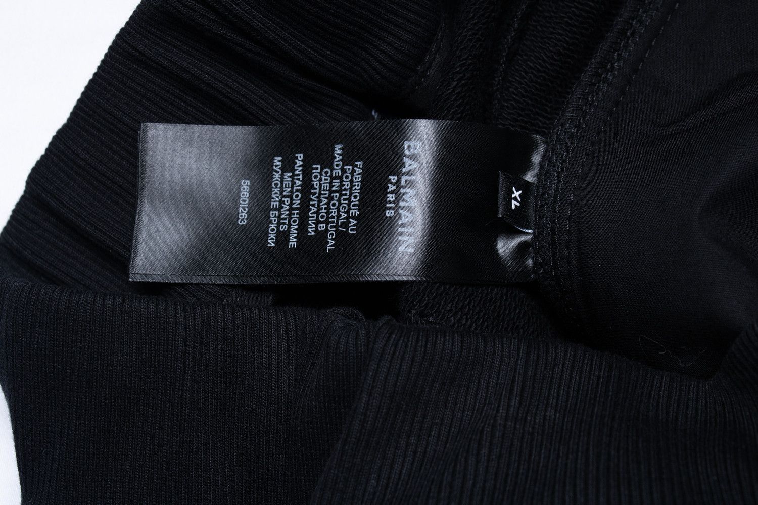 Balmain Balmain, black ribbed joggers with embossed b Size US 36 / EU 52 - 7 Thumbnail