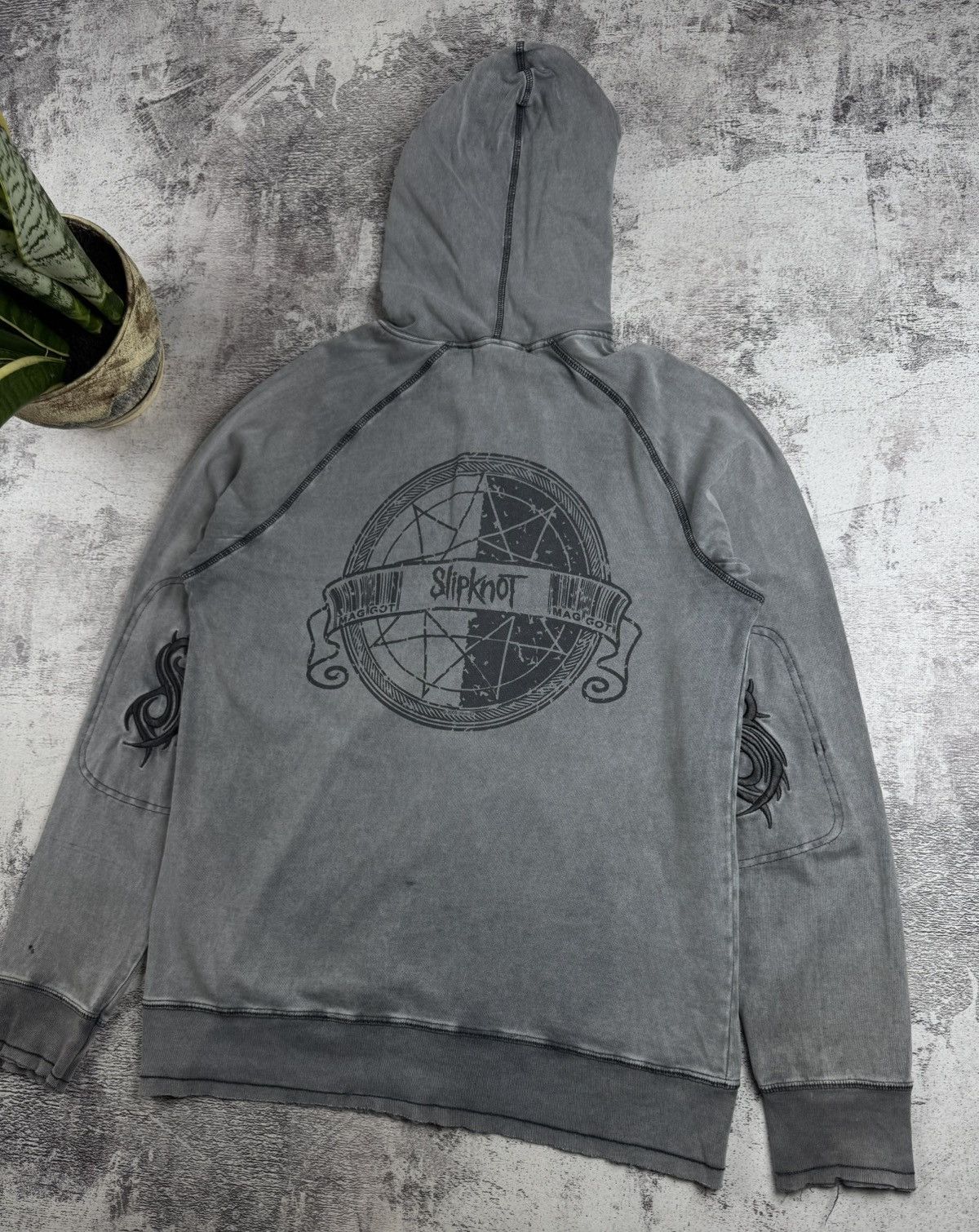 Slipknot Slipknot 2007 Overdyed Faded Men’s Large Cotton Rock Band Tour Zip Merch Hoodie Size US L / EU 52-54 / 3 - 14 Thumbnail