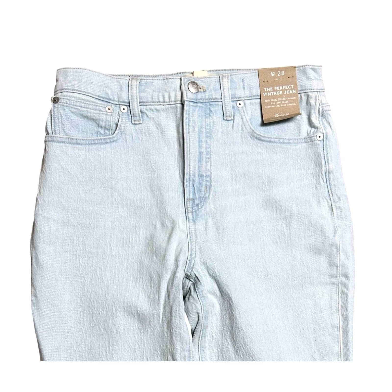 Madewell Madewell Jeans Women 28 Blue Denim The Perfect Vintage Jean Tapered Leg NWT New Jeans Size 28" / US 6 / IT 42 - 6 Thumbnail
