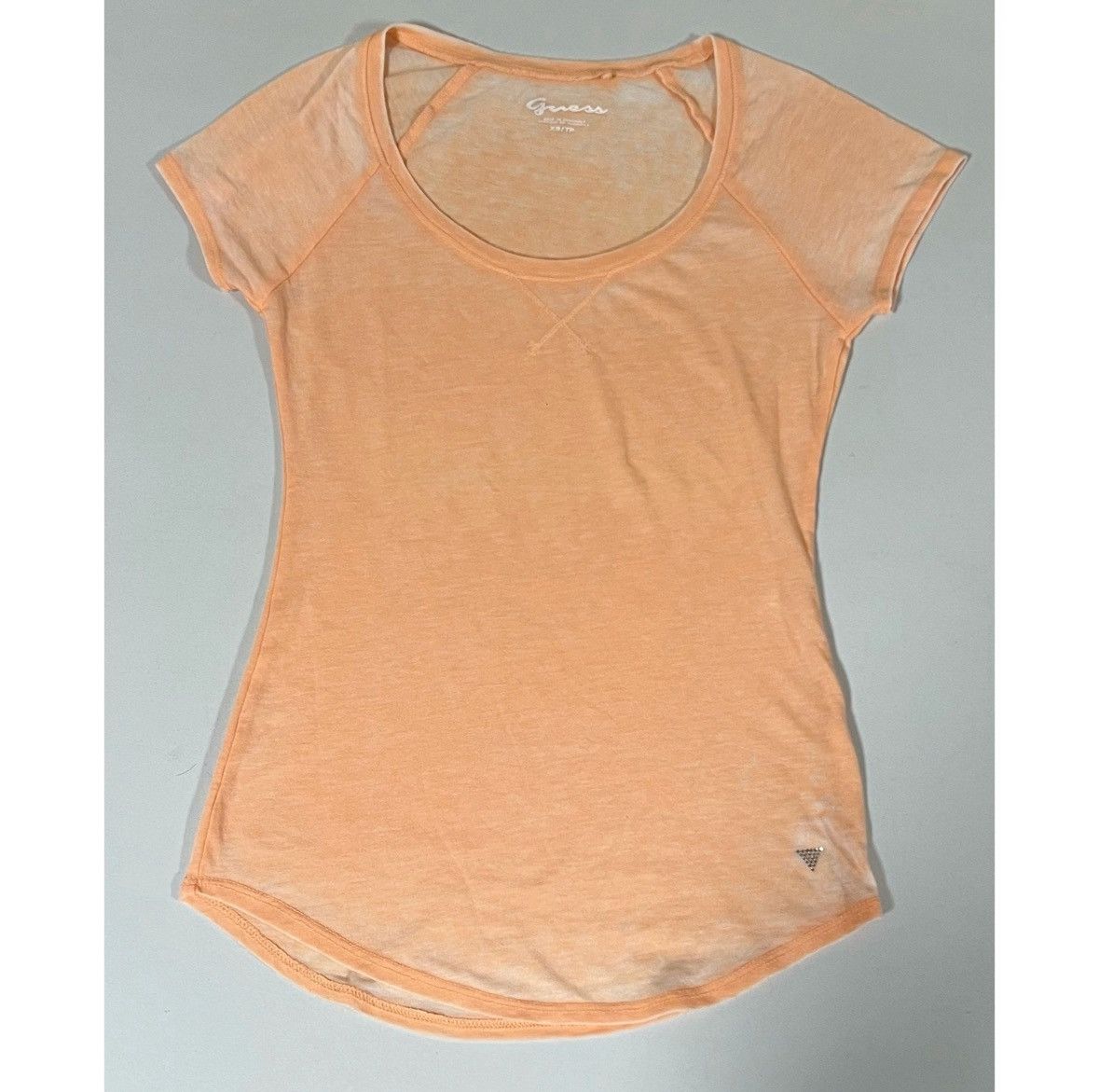 Guess Guess Orange Pastel Burnout T-Shirt Top Blouse Tee Size XS ✨ Size XS / US 0-2 / IT 36-38 - 1 Thumbnail