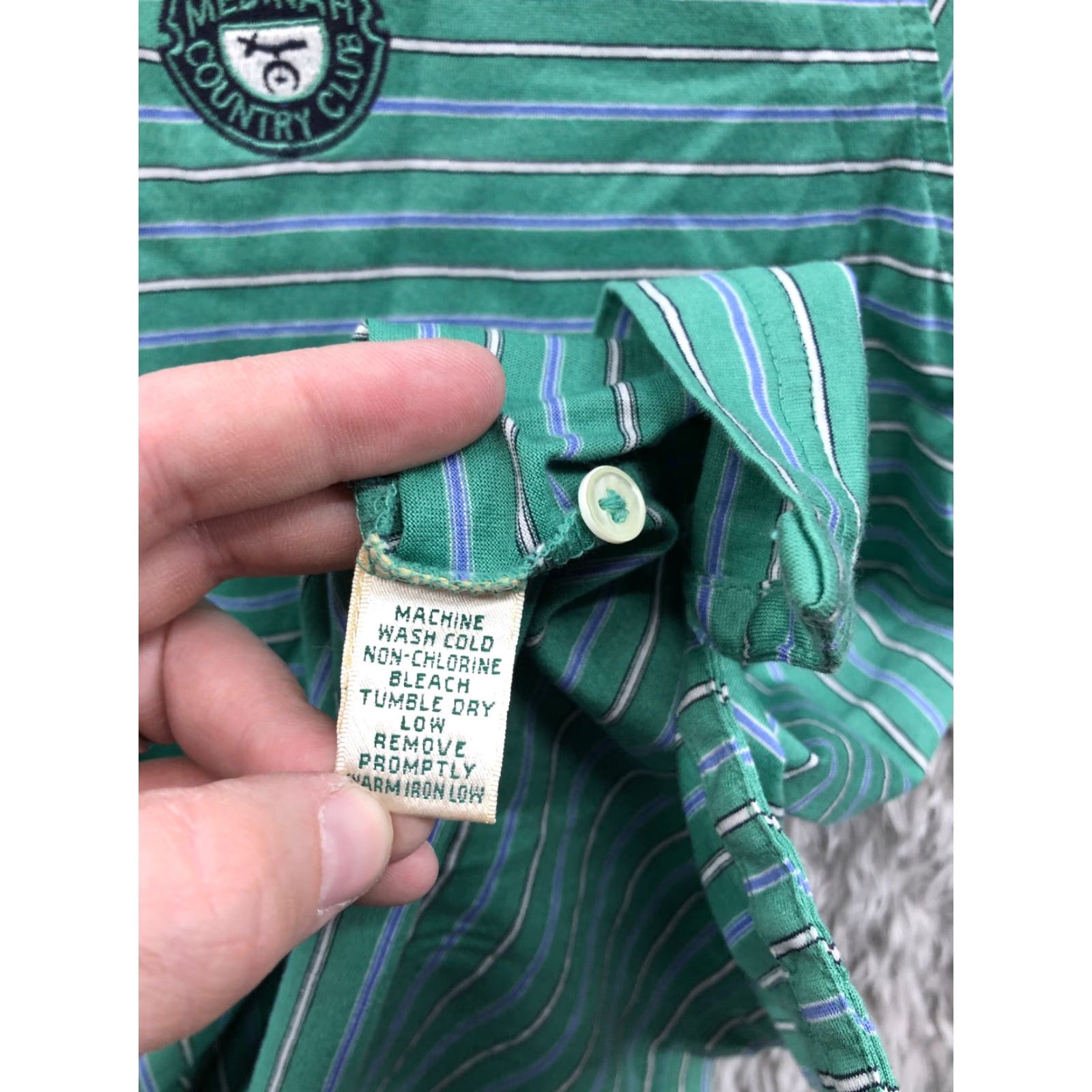 Vintage Fairway & Greene Green Striped Polo Shirt Mens XL Short Sleeve Casual Regular Fit Size US XL / EU 56 / 4 - 6 Thumbnail