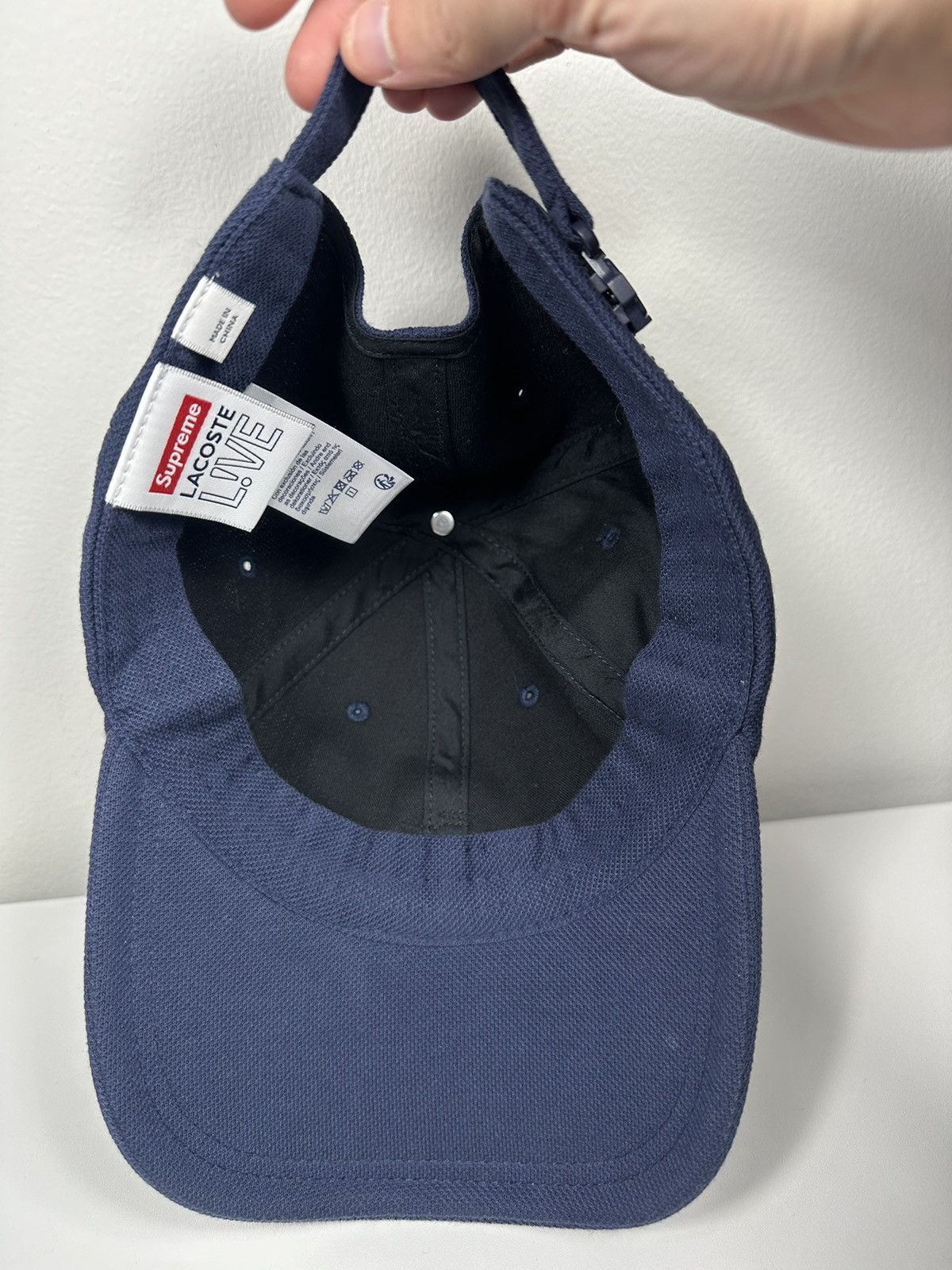 Lacoste × Supreme Supreme Lacoste Pique 6-Panel Cap Hat Size ONE SIZE - 8 Thumbnail