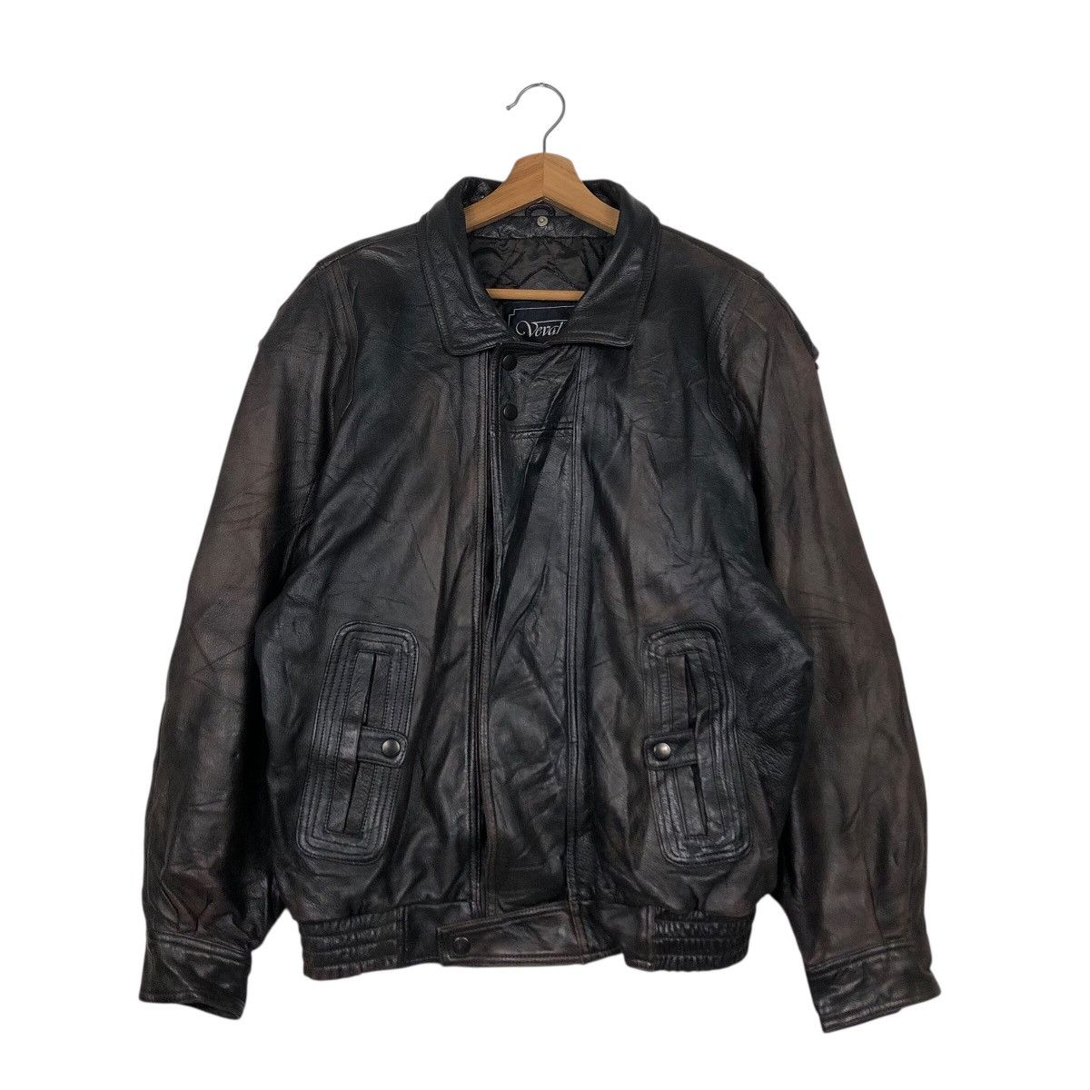 Vintage 📌Vintage Biker Leather Jacket Vivalini Aero Leather Design Size US L / EU 52-54 / 3 - 2 Thumbnail