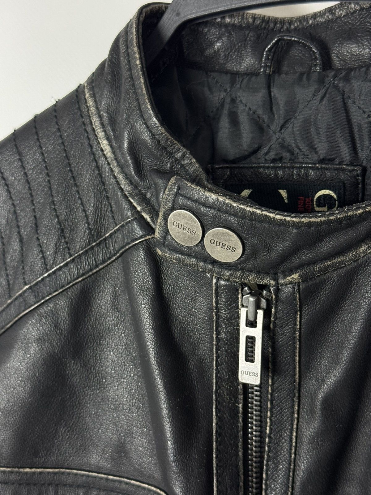 Guess Y2K Distressed Guess Bike Leather Jacket Size US M / EU 48-50 / 2 - 4 Thumbnail