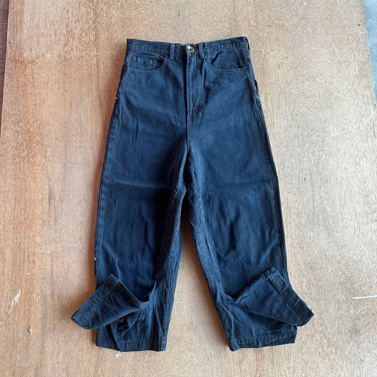 Maison MIHARA YASUHIRO RARE 💥 VINTAGE DOUBLE WAIST/LEGS DESIGNER BAGGY JEANS PANTS Size US 30 / EU 46 - 2 Thumbnail