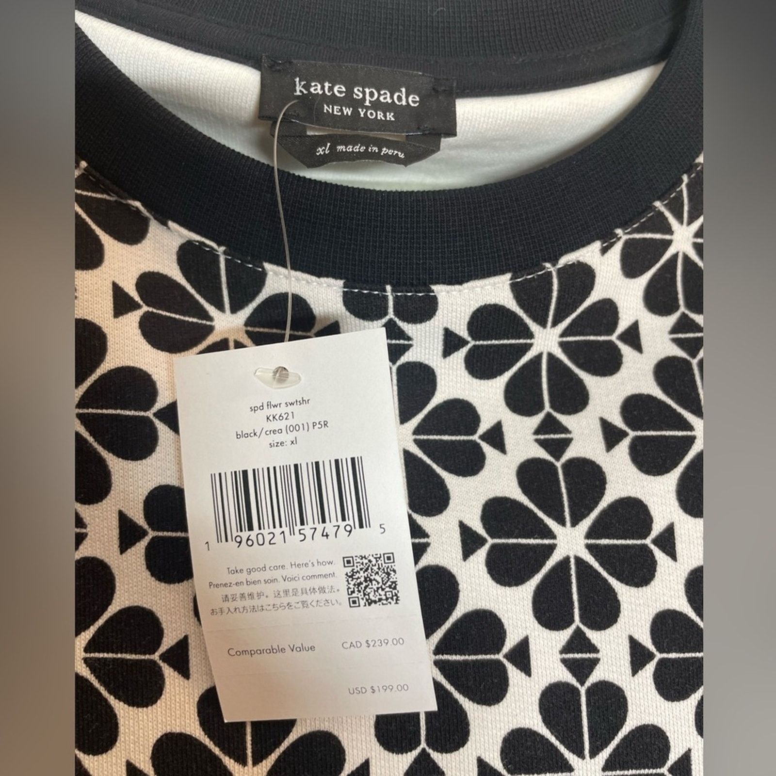 Kate Spade Kate Spade Black and White Clover Sweater NWT Size XL / US 12-14 / IT 48-50 - 4 Thumbnail
