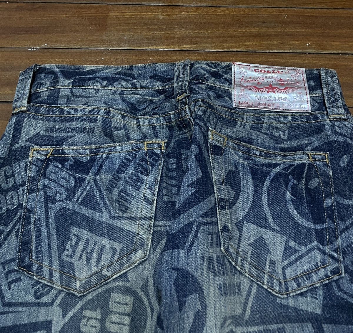 Hysteric Glamour Very Rare Vintage Japanese Brand Co&Lu Fullprint Jeans 1990s Size US 31 - 4 Thumbnail