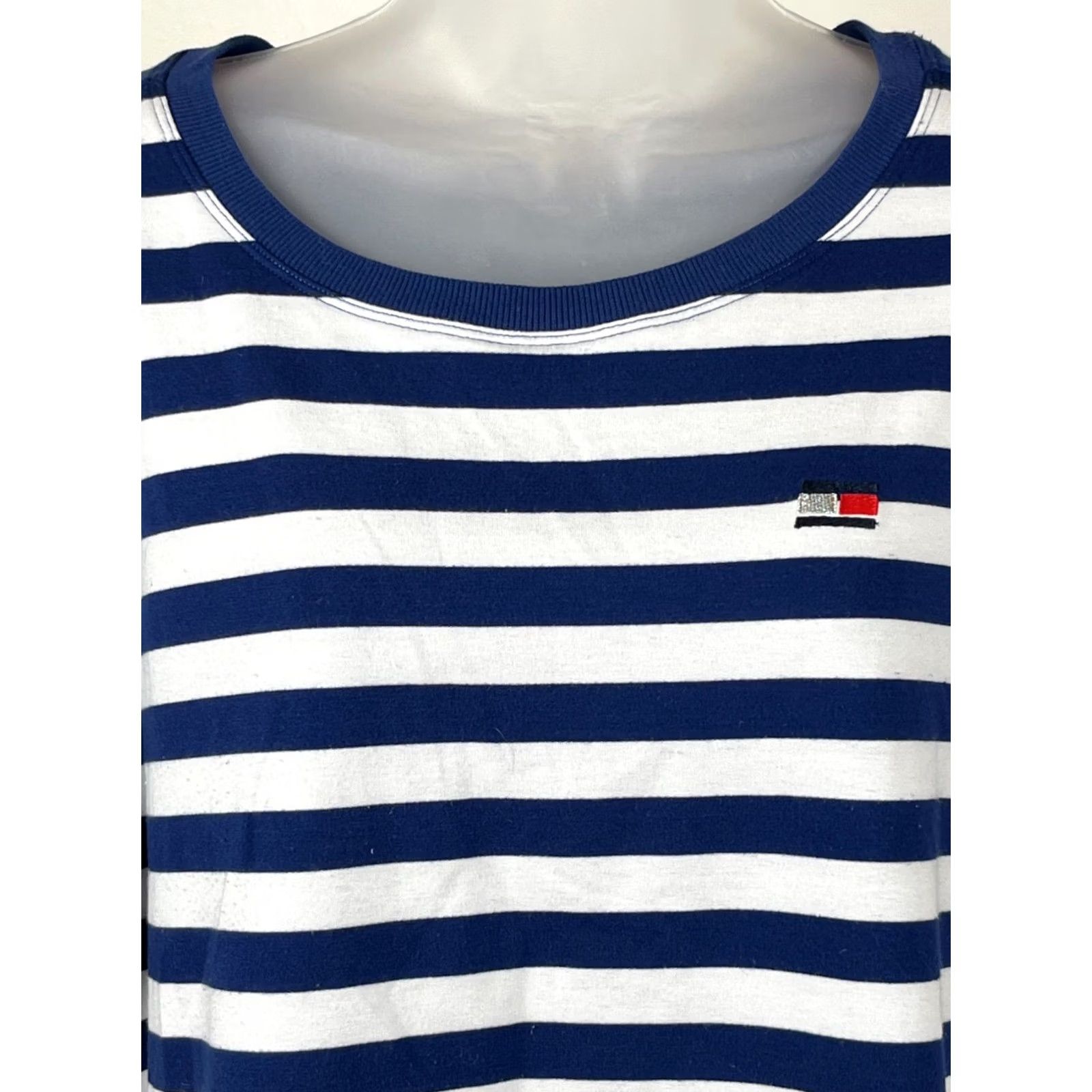 Tommy Hilfiger Tommy Hilfiger Sport Shirt Womens L Blue White Stripe Short Sleeve Boxy Top Size L / US 10 / IT 46 - 2 Thumbnail