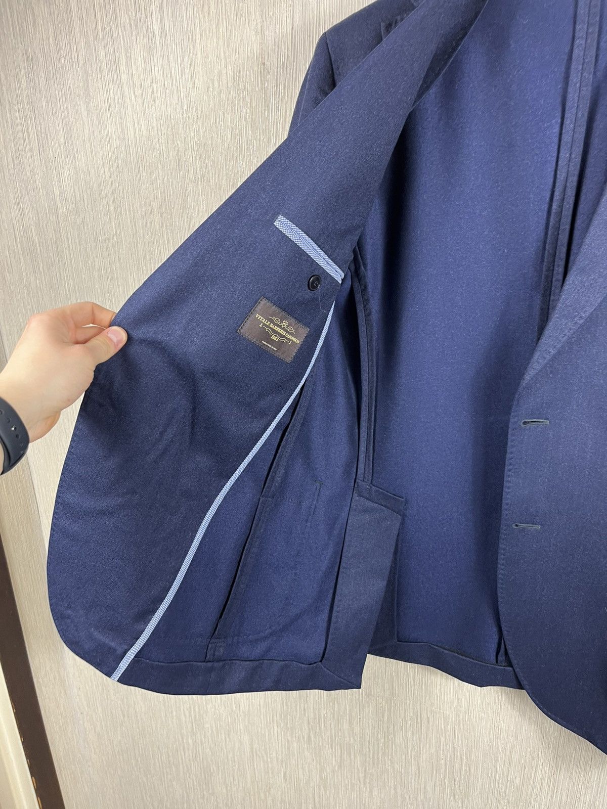 Designer × Morris Morris Heritage wool Mike plain flannel suit jacket blazer Size US L / EU 52-54 / 3 - 13 Thumbnail