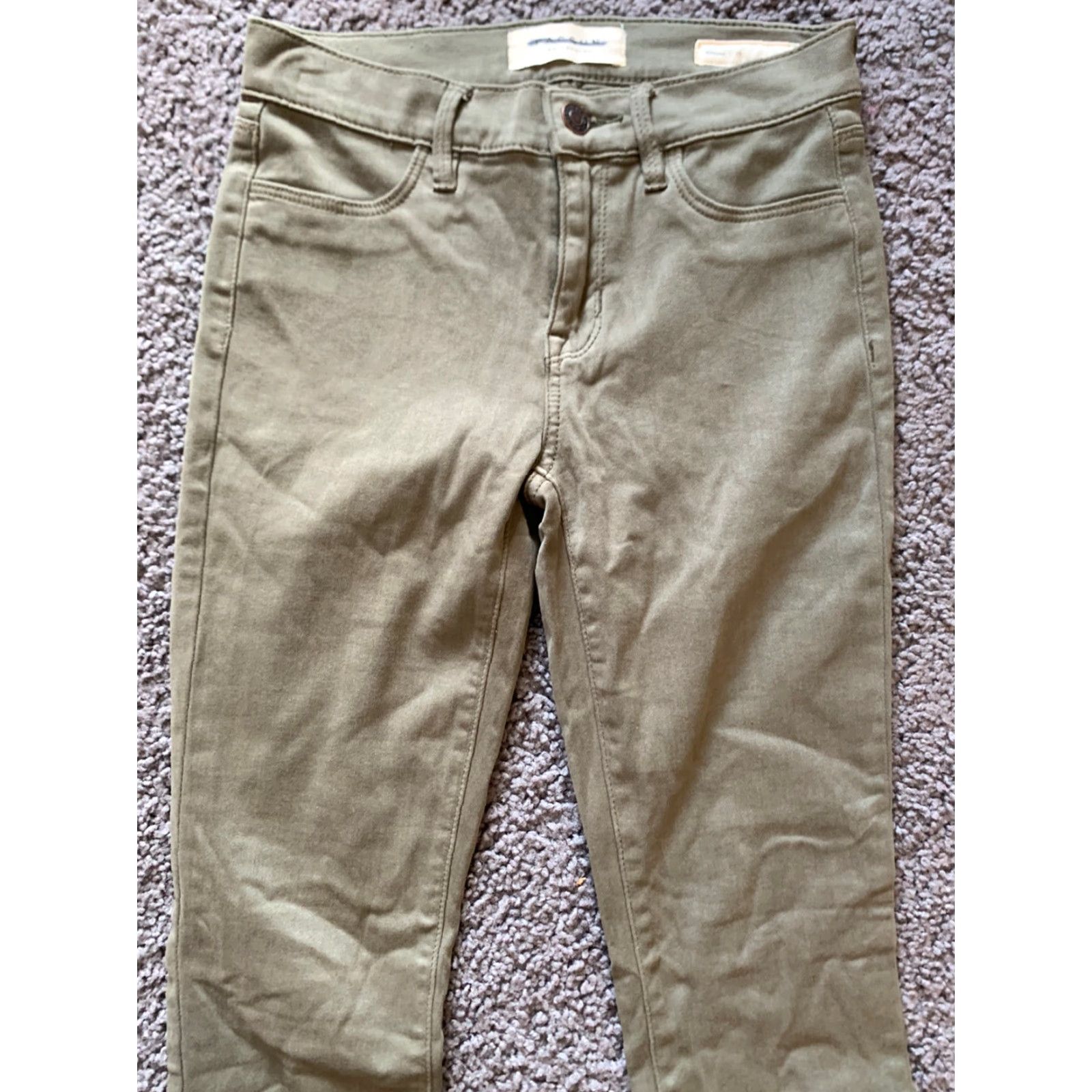 Pacsun VINTAGE PacSun Super High Rise Jegging Jeans Womens Size 23 Green Olive Design Logo 90s Womens Jeans Size 40" / US 18 - 2 Thumbnail