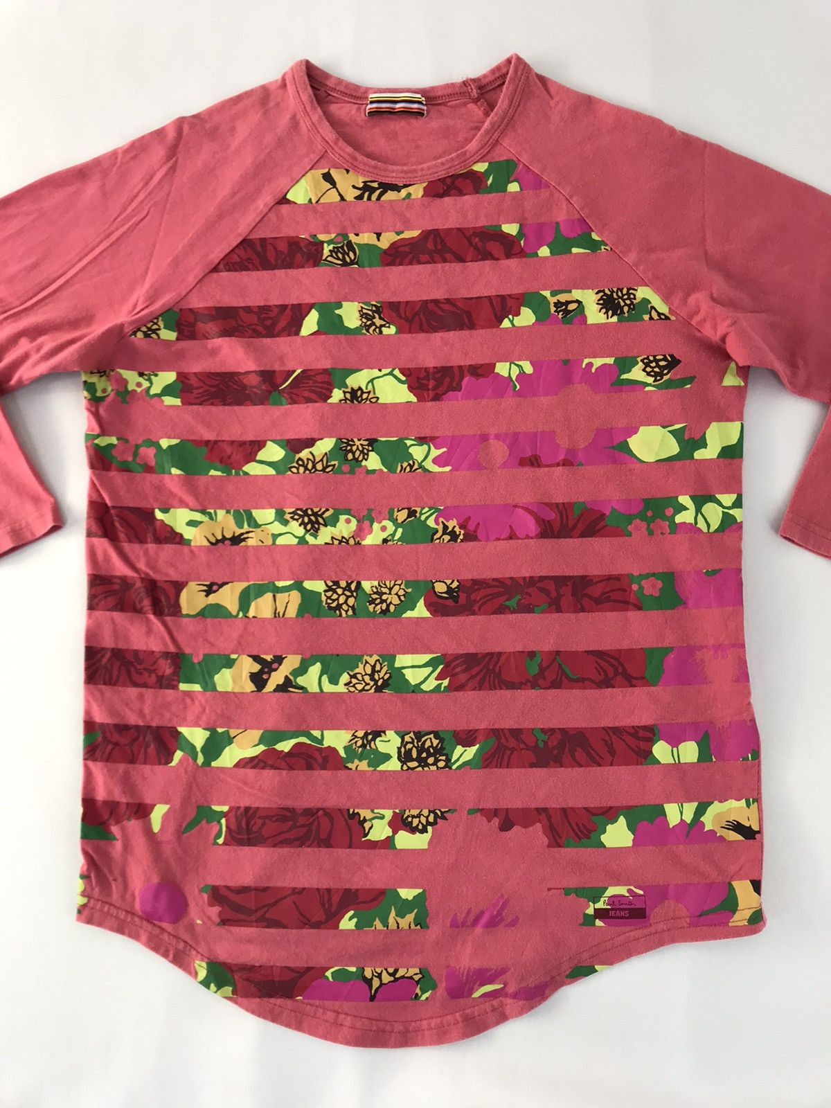 Paul Smith Paul Smith Jeans Striped Floral Design Raglan Printed Tee Size S / US 4 / IT 40 - 3 Thumbnail
