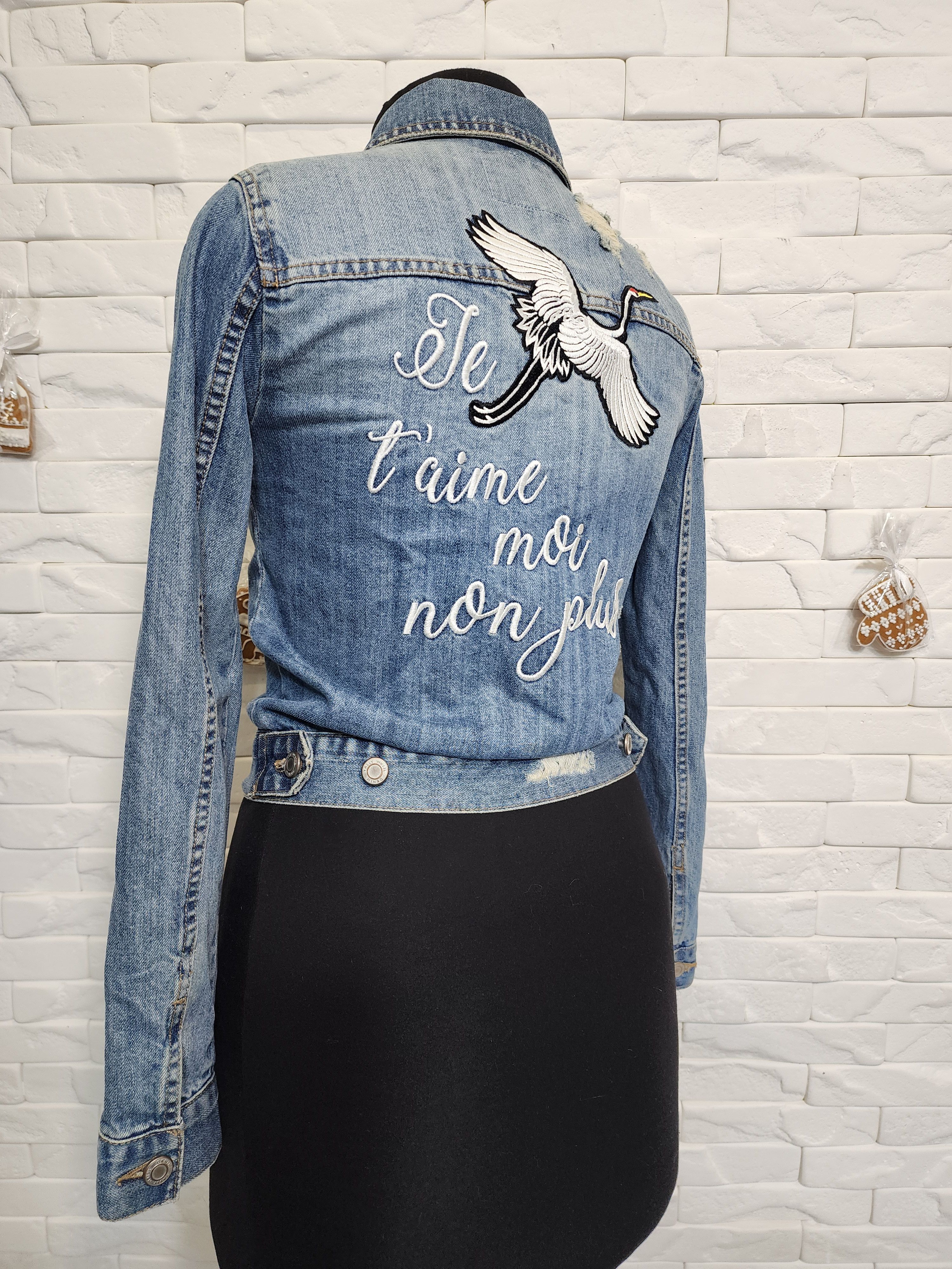 Other Blue Denim Jacket: Women's Cotton Jacket with Embroidery. Size S / US 4 / IT 40 - 5 Thumbnail
