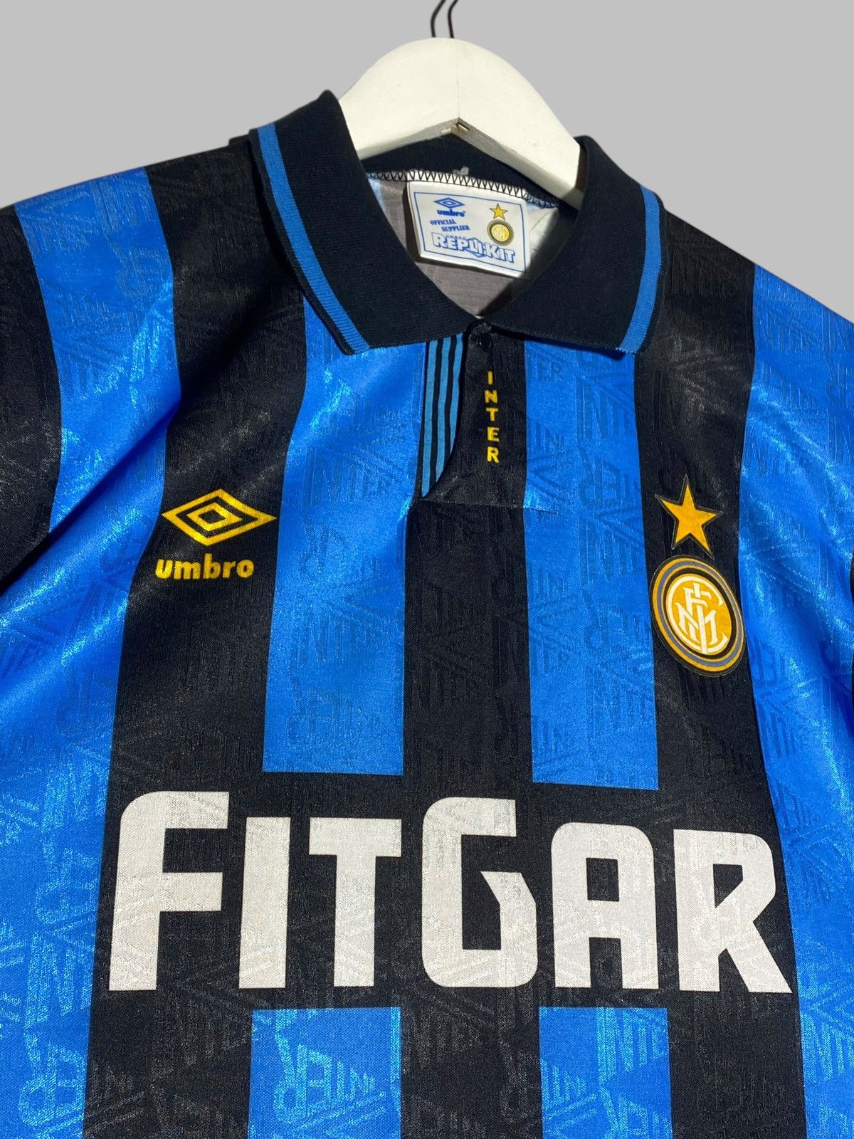 Umbro 🔥 INTER MILAN 1991/92 UMBRO FITGAR JERSEY Y2K ZLATAN CORE Size US XL / EU 56 / 4 - 4 Thumbnail