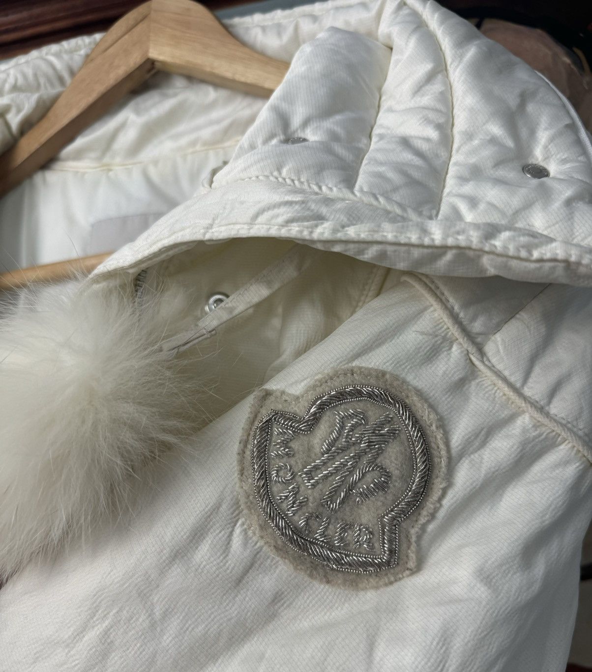 Moncler Vintage Y2K MONCLER Puffer Down Jacket Designer Luxury Cream Size M / US 6-8 / IT 42-44 - 5 Thumbnail