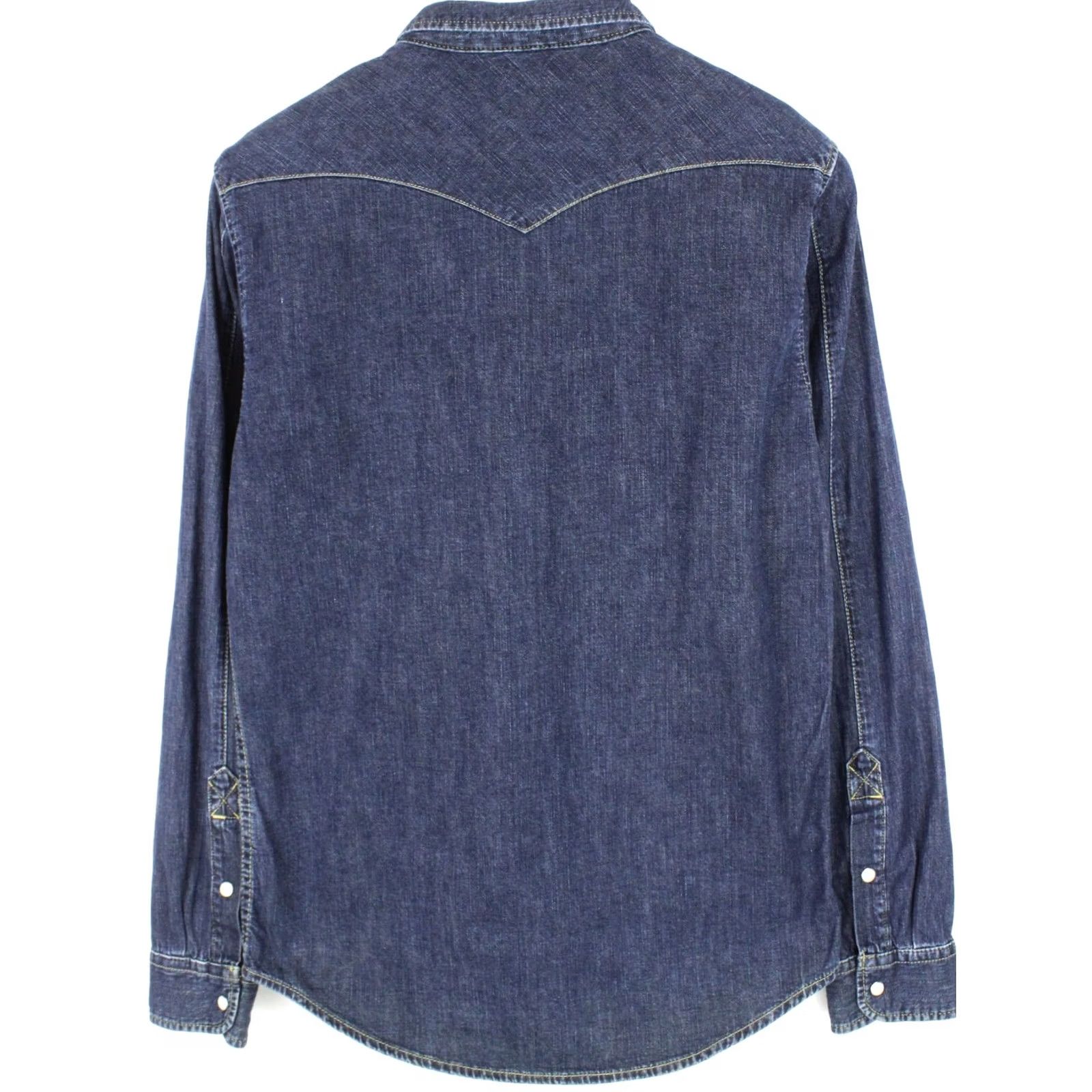 Lee LEE Western Shirt Mens M Denim Snap Button Spread Collar Blue Size US M / EU 48-50 / 2 - 2 Thumbnail