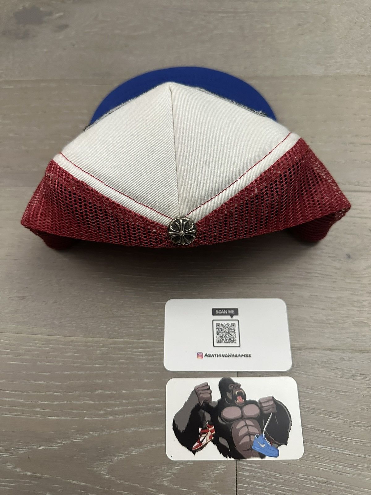 Chrome Hearts Chrome Hearts FUCK Hollywood Trucker Hat 'Blue/White/Red' Size ONE SIZE - 4 Thumbnail