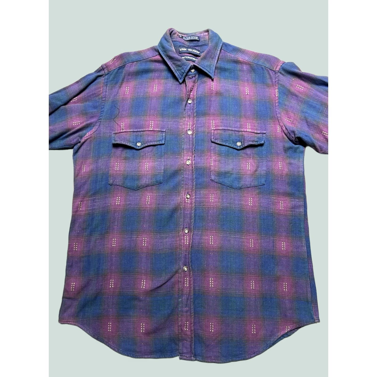 Van Heusen VINTAGE Van Heusen shirt Flannel Plaid Cotton Shadow Men’s Large Size US L / EU 52-54 / 3 - 1 Thumbnail