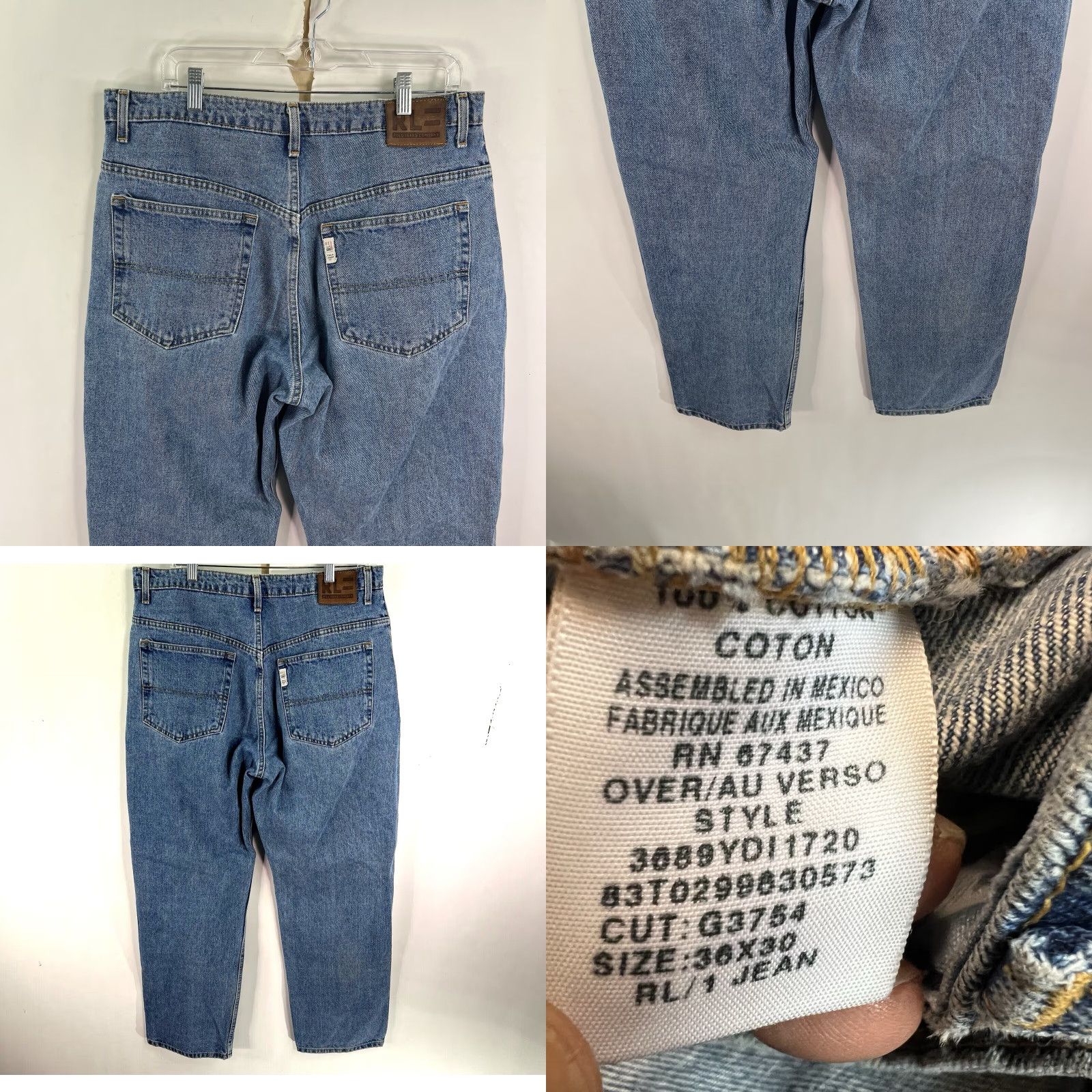 Ralph Lauren VINTAGE Ralph Lauren Polo Jeans Men's 36x30 Denim Straight Fit Blue 90s Logo Cotton Size US M / EU 48-50 / 2 - 8 Thumbnail