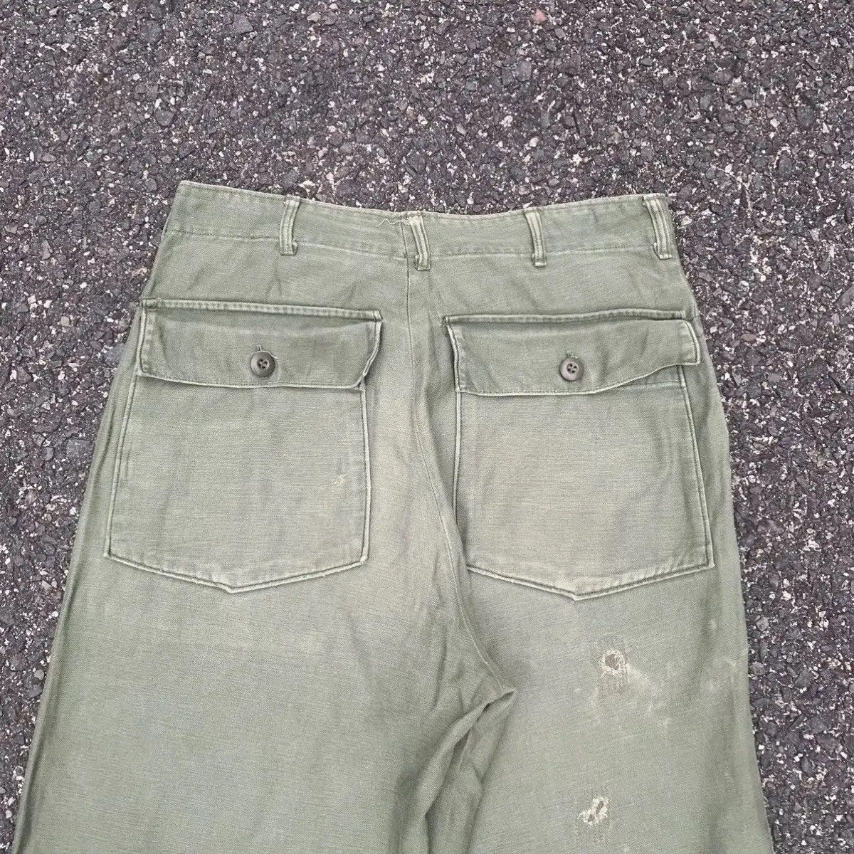 Army Of Me VINTAGE ARMY 29x32 CUSTOM EMBROIDERY TROUSERS FATIGUE FADED Size US 29 - 8 Thumbnail