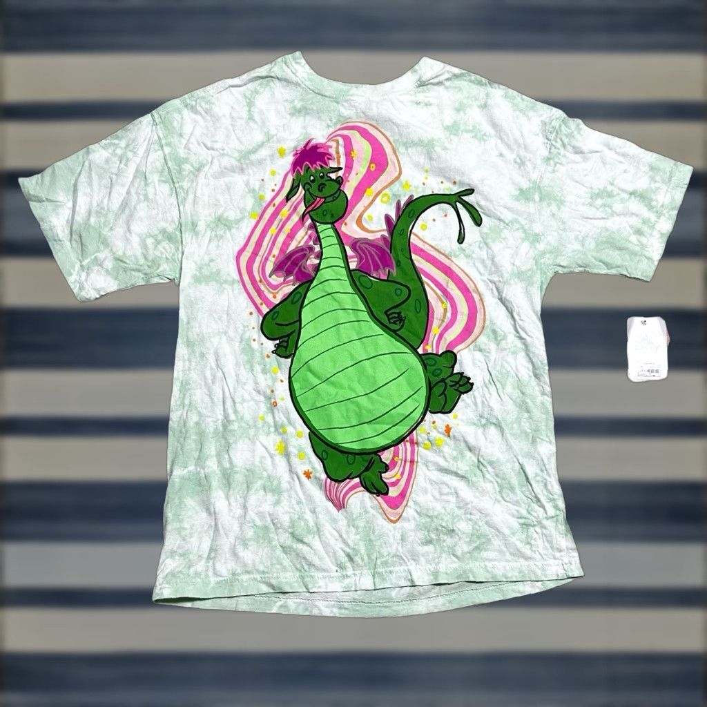 Disney VINTAGE Pete's Dragon T-Shirt DISNEY Tee Green Elliot Tie Dye Double Sided Adult Small Size US S / EU 44-46 / 1 - 1 Thumbnail