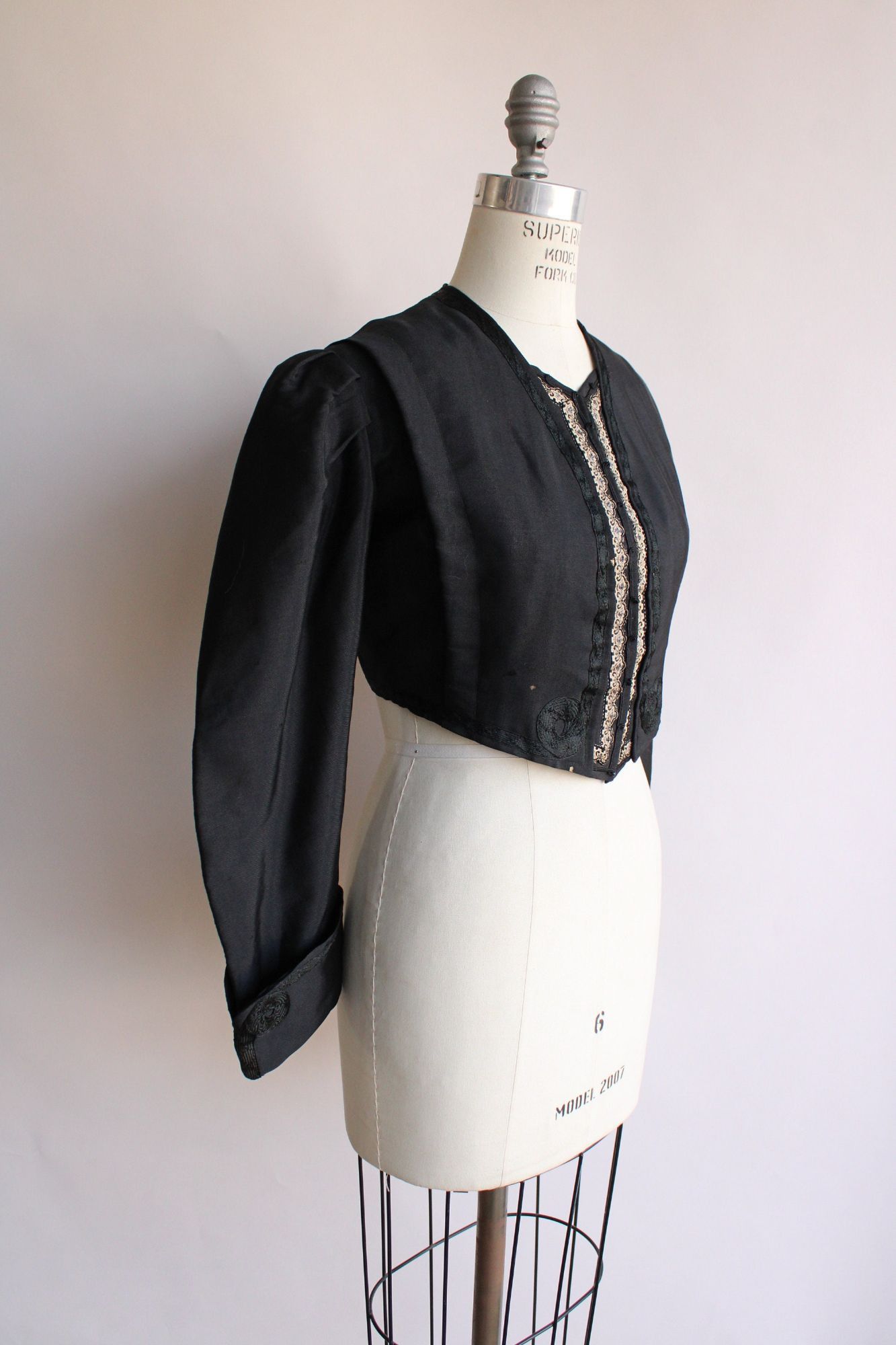 Vintage Vintage Antique 1800s Victorian Jacket, Large Size Black Sil Size L / US 10 / IT 46 - 4 Thumbnail