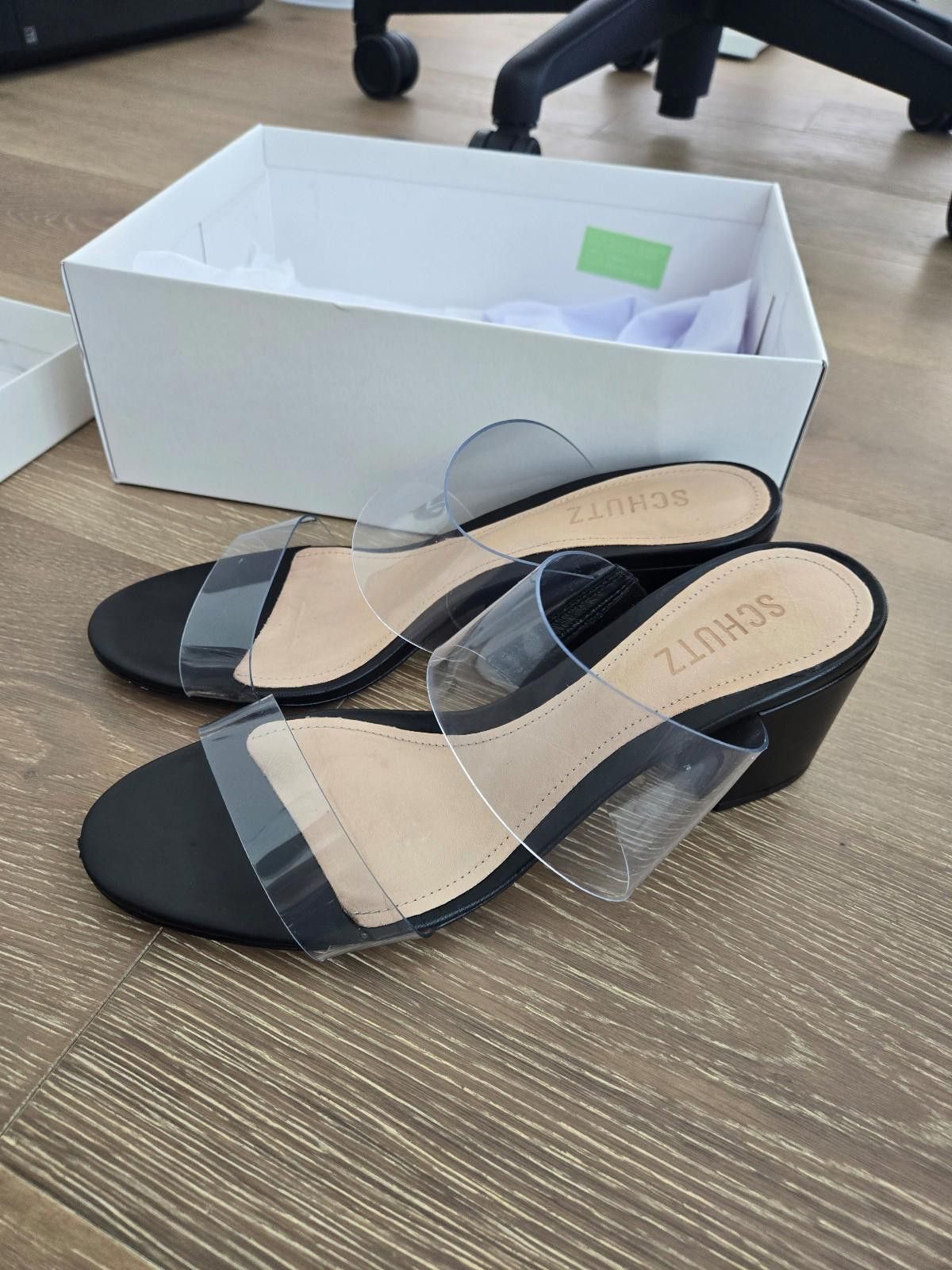 Other Schutz Victorie Vinyl & Leather Sandal Size US 8.5 / IT 38.5 - 2 Thumbnail