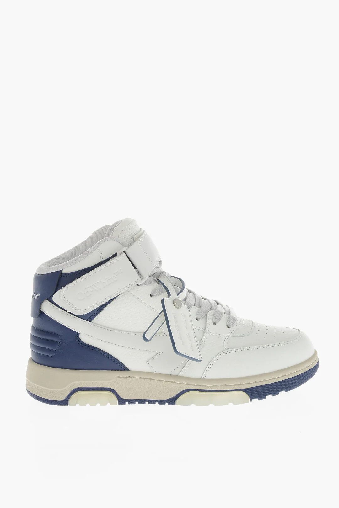 Off-White og1mm0426 Hammered Leather Hi-Top Sneakers in White Size US 12 / EU 45 - 1 Thumbnail