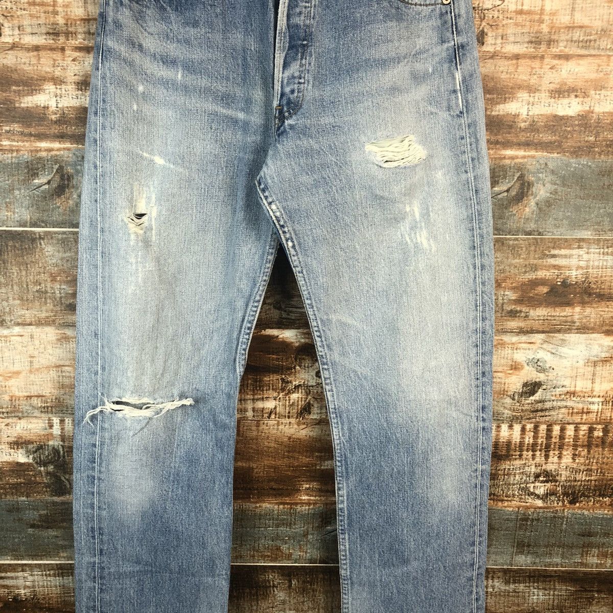 Levi's DLL Levis 501 Ripped distressed faded Blue Denim Pants #C002 Size US 30 / EU 46 - 5 Thumbnail