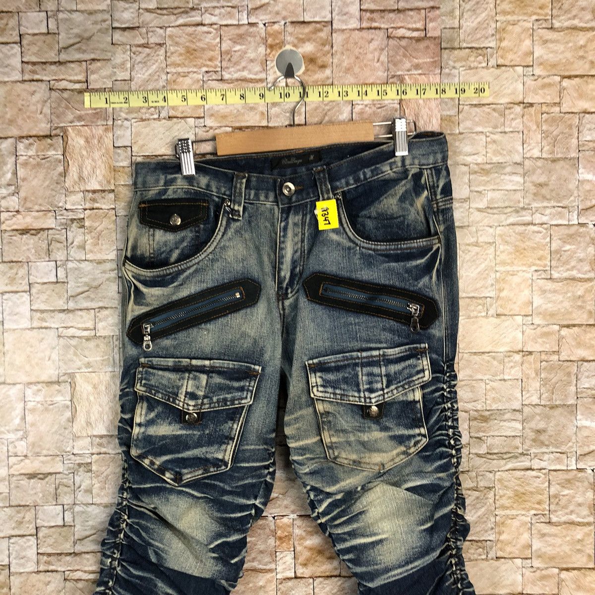 Japanese Brand Elme Design faded Blue Cropped spring Denim Pants #A347 Size US 31 - 2 Thumbnail