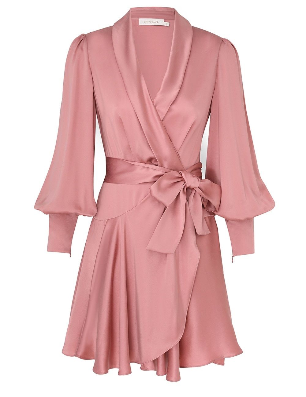 oc11z0425 Silk Wrap Mini Dress in Nude