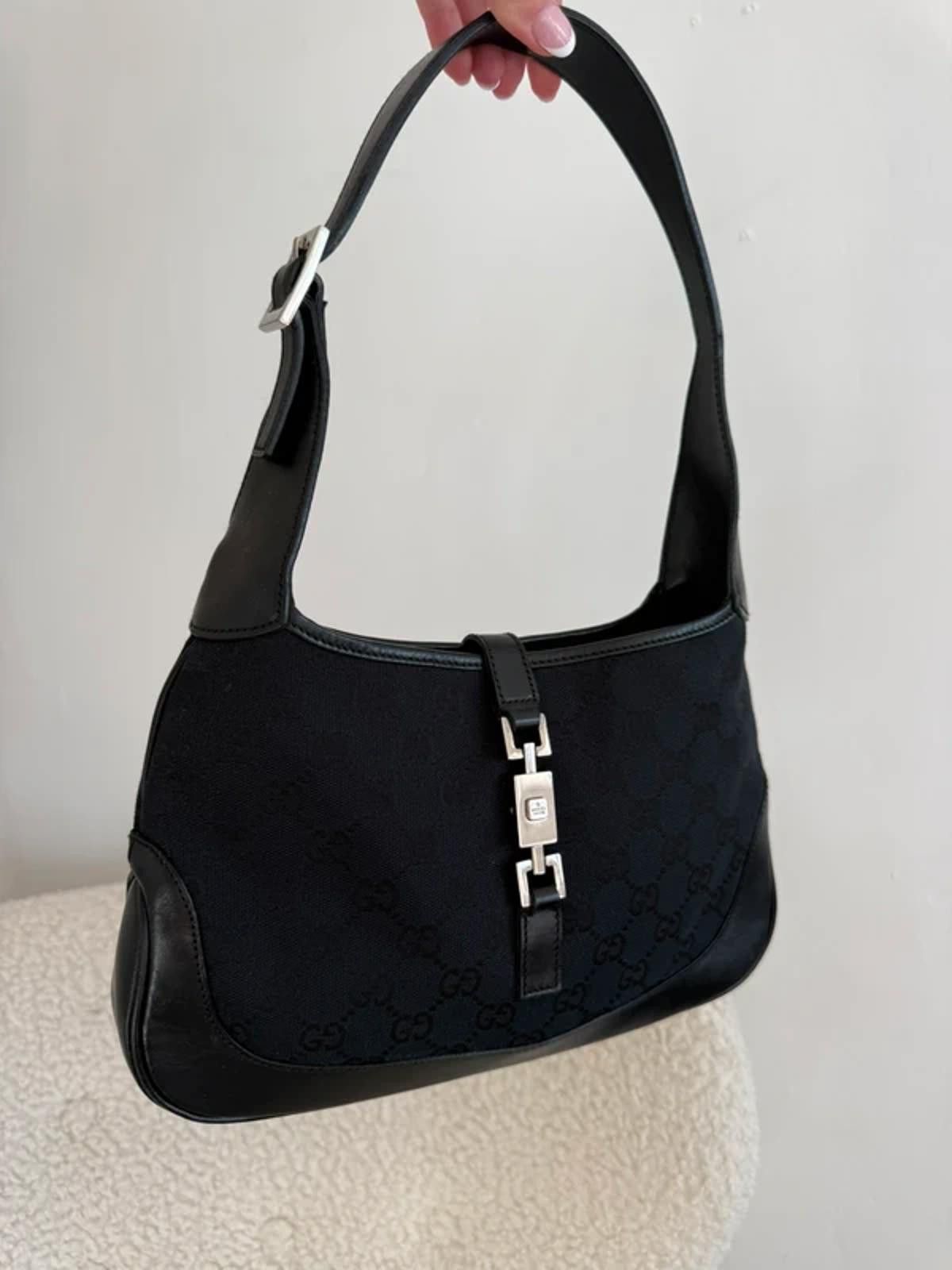 Gucci Gucci Jackie GG Canvas Shoulder Bag – Black Size ONE SIZE - 5 Thumbnail