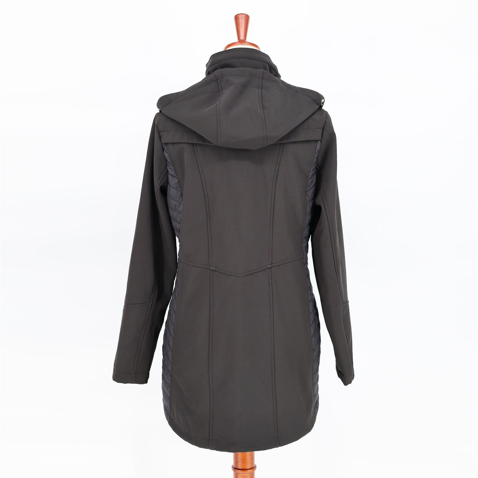 The Unbranded Brand Gallery Women Black Water Resistant Hooded Jacket Size S Size S / US 4 / IT 40 - 4 Thumbnail