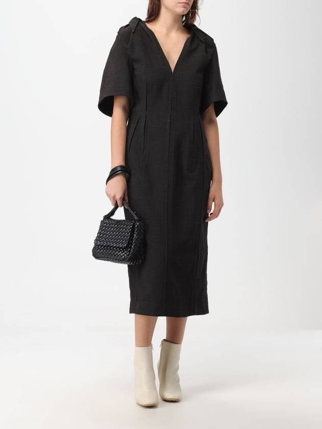Bottega Veneta o1n1vont0625 Viscose And Silk Criss-Cross Midi Dress Size S / US 4 / IT 40 - 2 Thumbnail