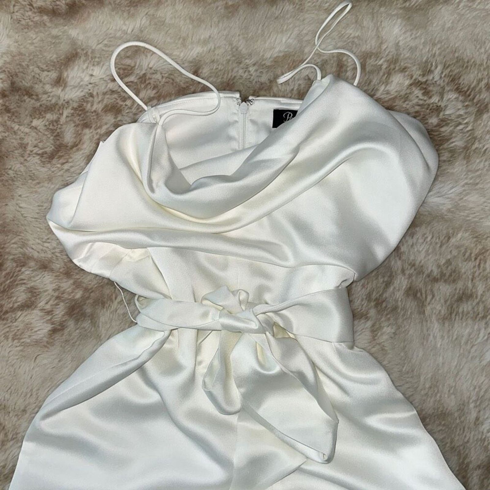 Parker Parker Black Aubrey Cowl-Neck Ivory Jumpsuit | Sz 4, NWT Size 27" / US 4 / IT 40 - 4 Thumbnail